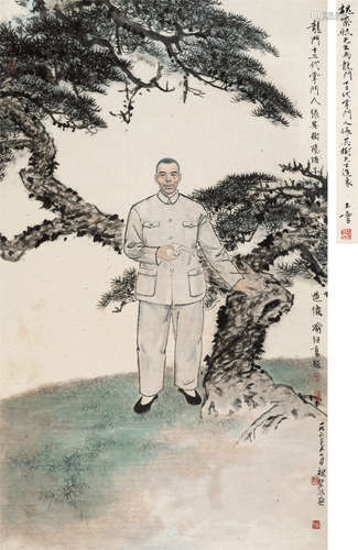 魏紫熙（1915～2002） 张其树先生忆像 立轴 设色纸本