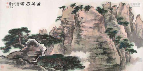 谢稚柳（1910～1997） 黄岳松涛 立轴 设色纸本