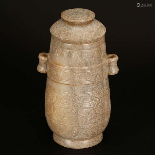 CHINESE ARCHAIC JADE VESSEL