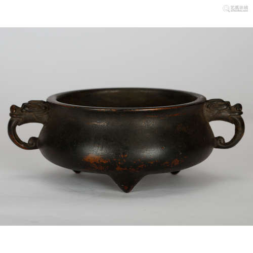 CHINESE BRONZE TRIPOD CENSER