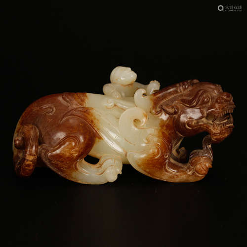 CHINESE JADE CARVED BEAST