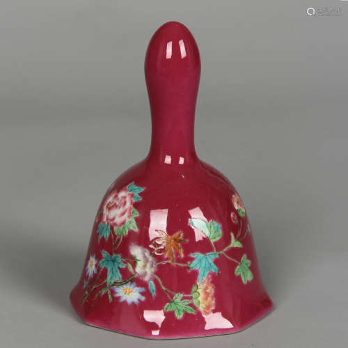 CHINESE FAMILLE ROSE PORCELAIN BELL