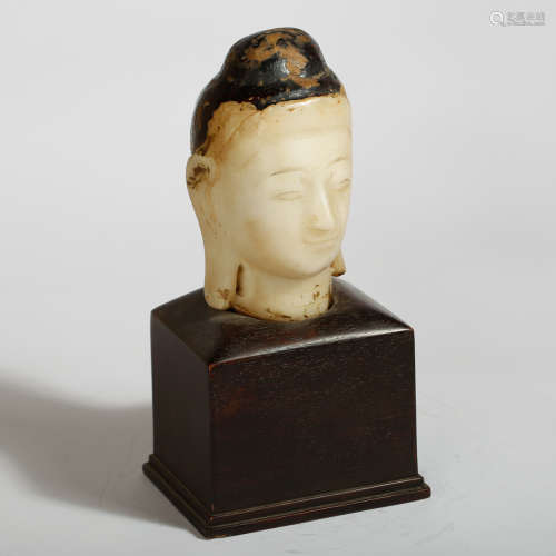 CHINESE MARBLE HEAD OF BUDDHA