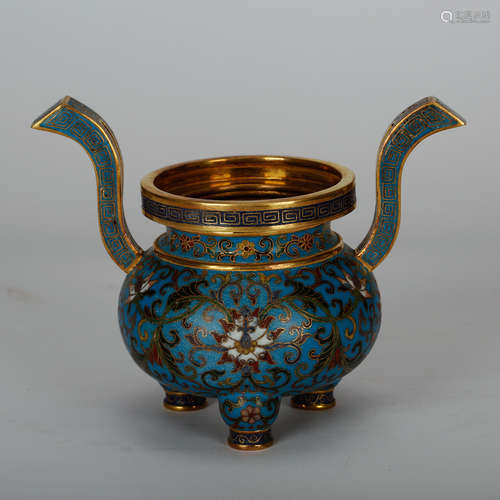 CHINESE CLOISONNE TRIPOD CENSER