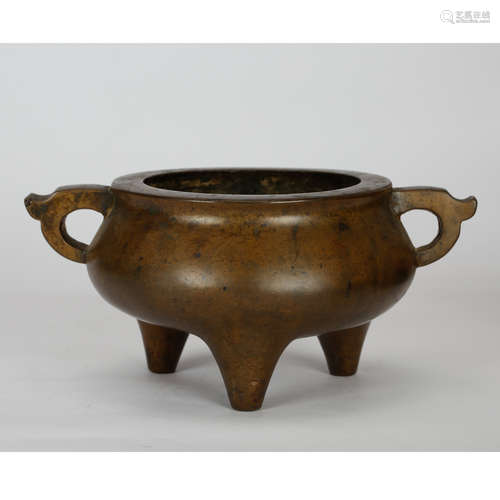 CHINESE BRONZE TRIPOD CENSER