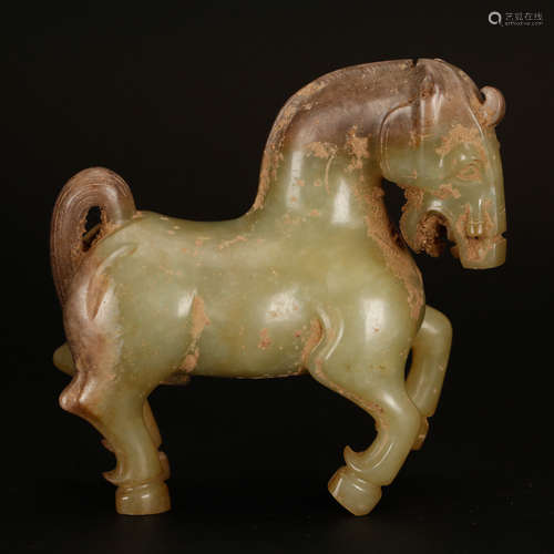 CHINESE CELADON JADE HORSE