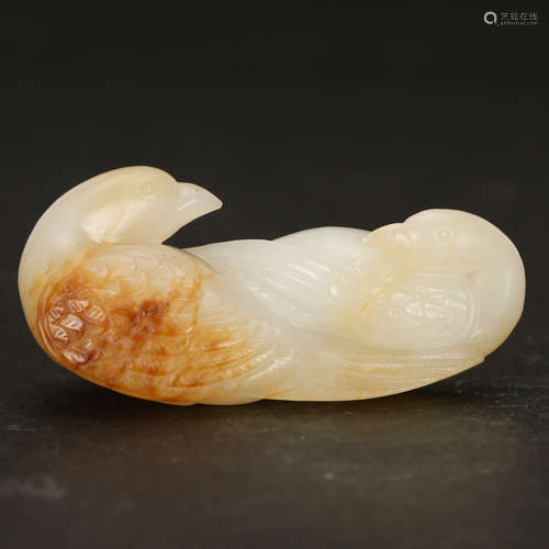 CHINESE WHITE JADE CARVED BIRDS