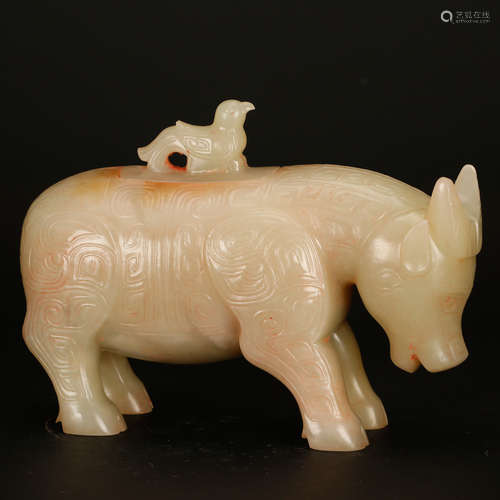 CHINESE WHITE JADE OX