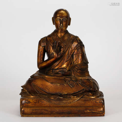 CHINESE BRONZE FIGURE OF GURU