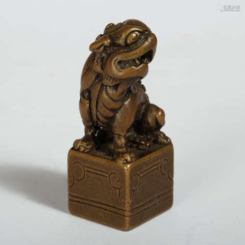 CHINESE BRONZE FOOLION SEAL