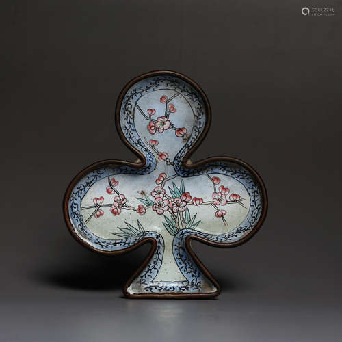 CHINESE BRONZE ENAMEL PLATE