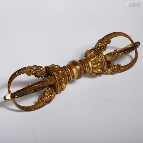 CHINESE GILT BRONZE VAJRA