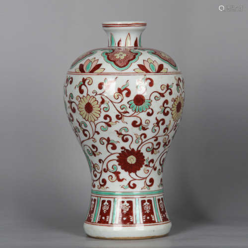 CHINESE FOLIAGE MEIPING VASE