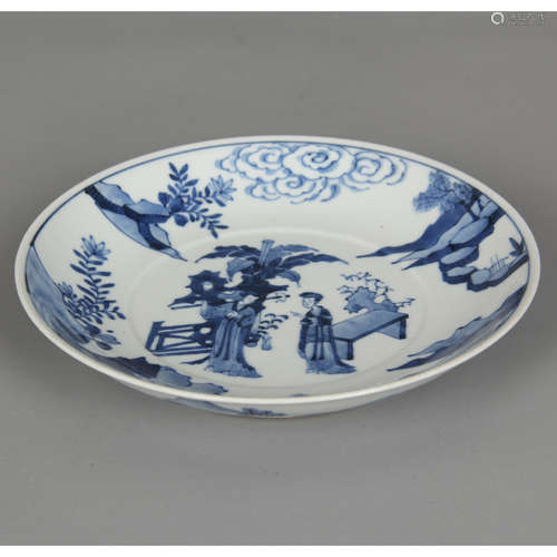 CHINESE BLUE AND WHITE PORCELAIN CHARGER