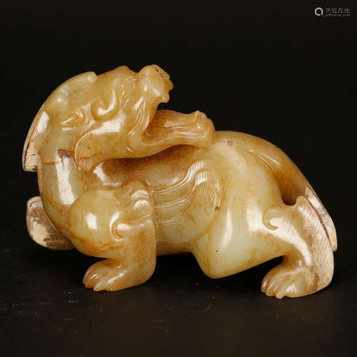 CHINESE JADE CARVED BEAST