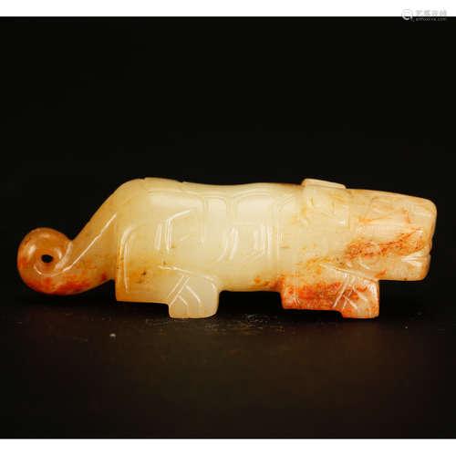 CHINESE JADE CARVED TIGER