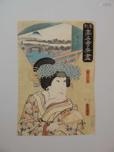 Hiroshige et Kunisada. Les fameux restaurants Toto...