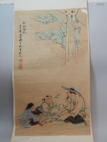 Peinture de Li Keran (1907 1989), encre polychrome...