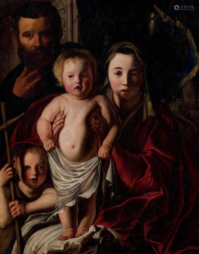 Ecole FLAMANDE du XVIIe siècle, suiveur de Jacob JORDAENS - La sainte Famille avec le petit saint Jean-Baptiste