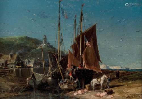 Jules NOËL (Quimper 1810-Alger 1881) - Vue du phare d’Ailly près de la pointe de Dieppe