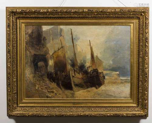 Eugène ISABEY (Paris 1803-Montévrain 1886) - Navires échoués sur la plage