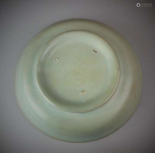 A Chinese Song-dynasty Ru-yao celadon dish