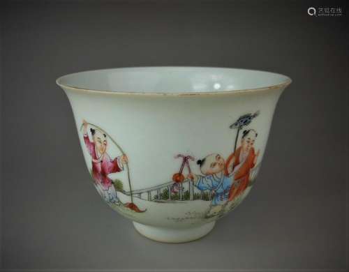 A Chinese Qing dynasty famille rose porcelain cup, [Yongzheng] mark