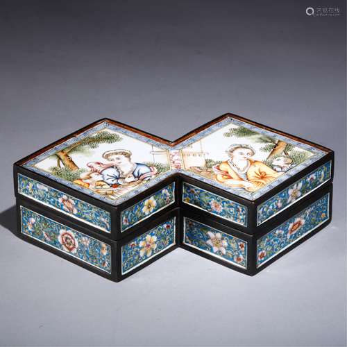 CHINESE BRONZE ENAMEL BOX