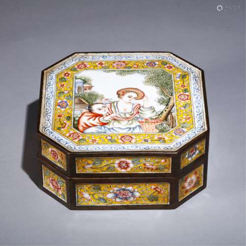 CHINESE BRONZE ENAMEL BOX