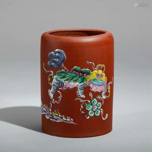 CHINESE YIXING ZISHA BRUSH POT