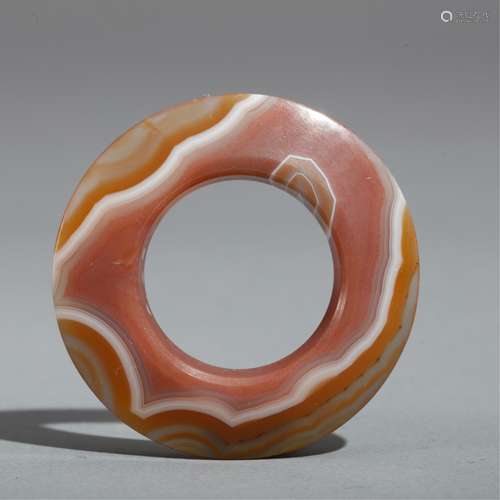 CHINESE AGATE CARVED CIRCLE