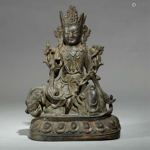 CHINESE BRONZE FIGURE OF GUANYIN