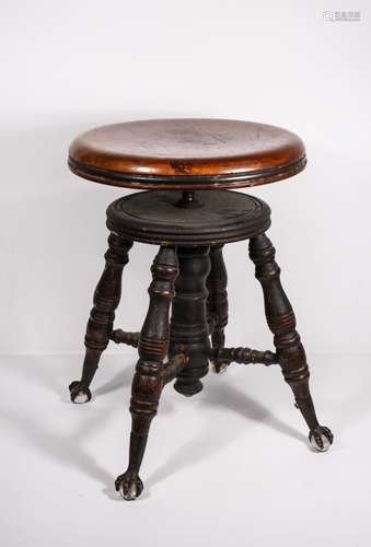 19TH CENTURY HARDWOOD STOOL