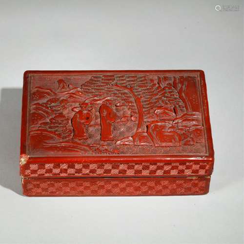 CHINESE CINNABAR RECTANGLE BOX