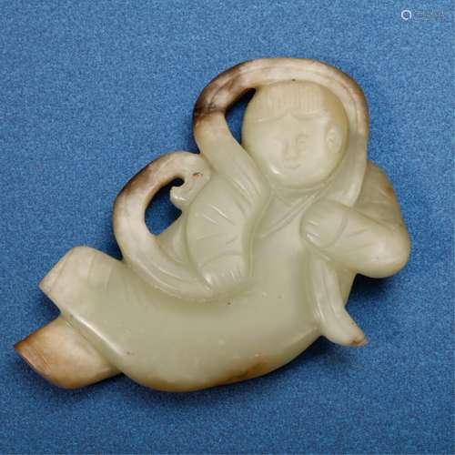 CHINESE JADE CARVED YOUNG BOY