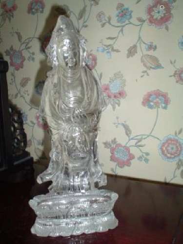 large crystal guanyin statue. Late Qing or republic.