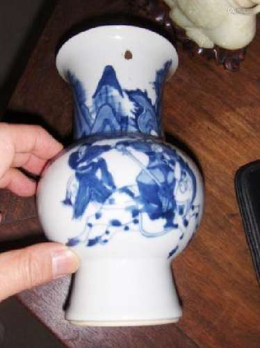 Chinese blue and white vase qing dynasty.