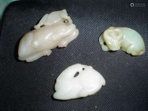 Three animal carvings. antique