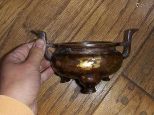 Chinese ming or early qing gold splash incent burner