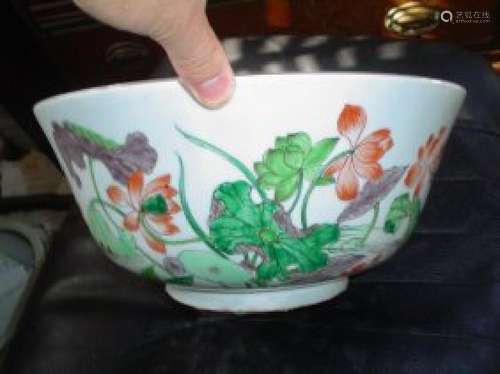 very large famille verte Chinese bowl 18th century.