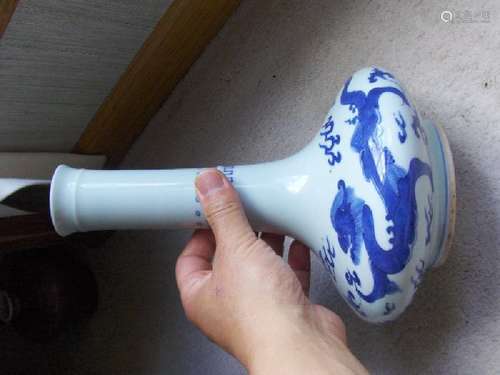 blue and white possible 18th century vase