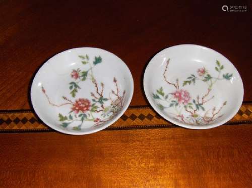 Chinese qing dynasty a pair plates qianglong mark