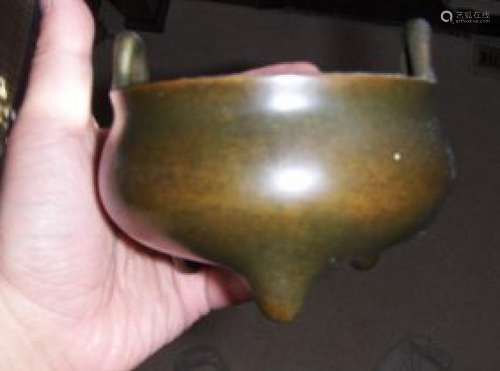 bronze incense burner. ming mark, possible ming