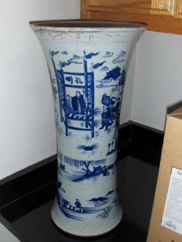 Chinese late ming blue and white vase.