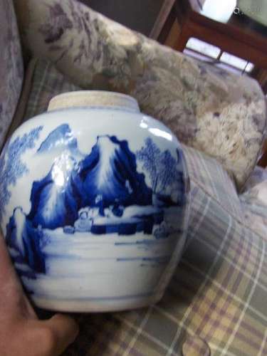 chinese kangxi blue and white jar