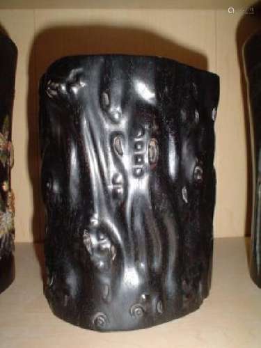 Chinese zitan brush pot.