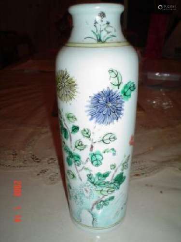 Chinese early qing late ming famille verte vase