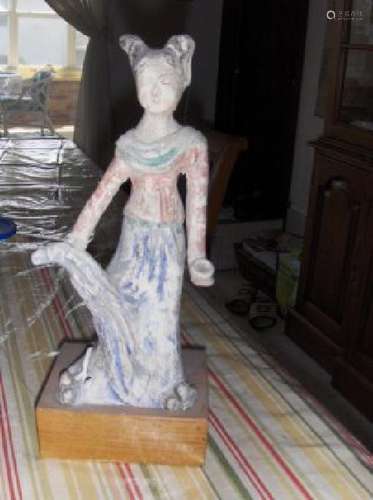 A Jin clay statue. (265AD - 420AD)