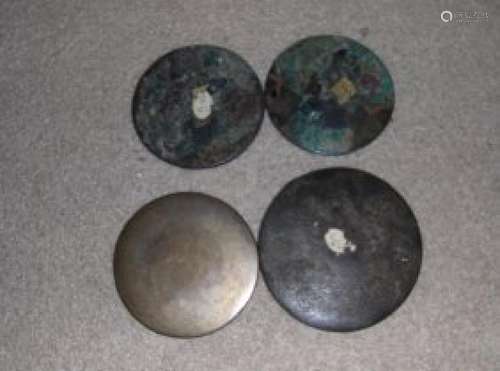 four chinese mirrors, tang to han, ex-museum items