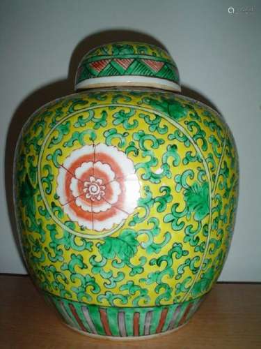 Chinese yellow jar, qing or eariler